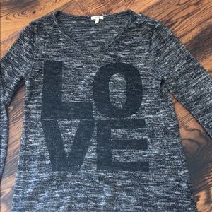 Dylan metallic “LOVE” sweater